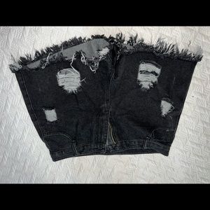 SHEIN black ripped shorts